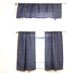 Navy Blue tier & valance set